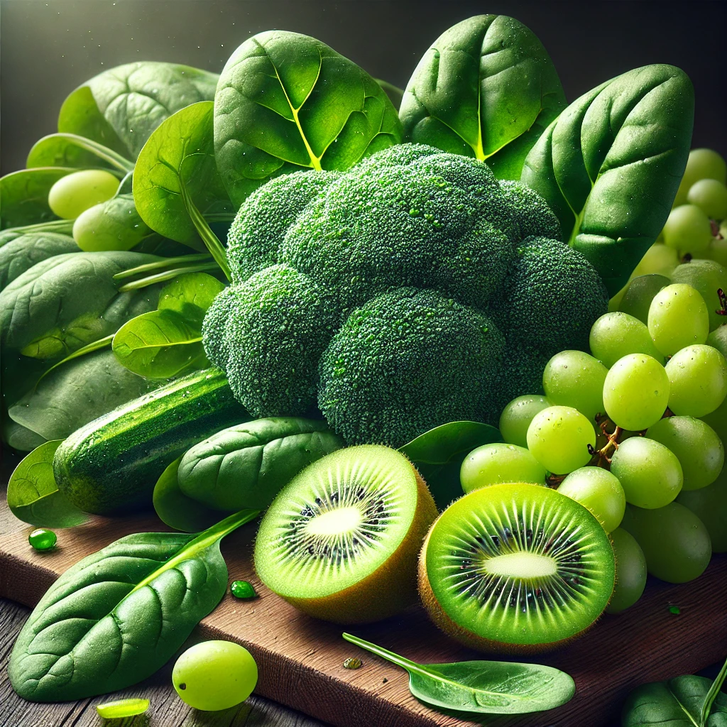 브로콜리-시금치-청포도-키위