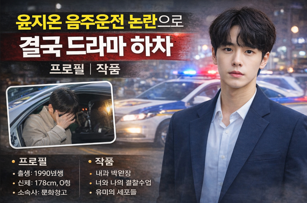 윤지온 음주운전 논란 드라마 하차, 프로필과 출연작 총정리