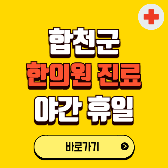 합천군 야간 휴일 한의원 한방병원 찾기 ❘ 24시 일요일 주말 연휴 응급진료 추천 잘하는 곳