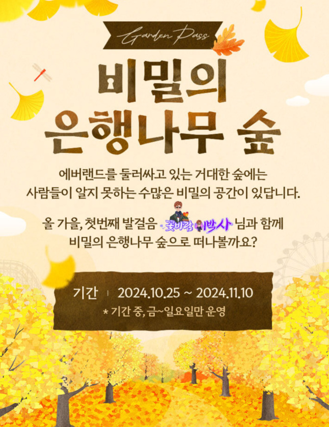 에버랜드 은행나무숲 예약 일정 및 방법