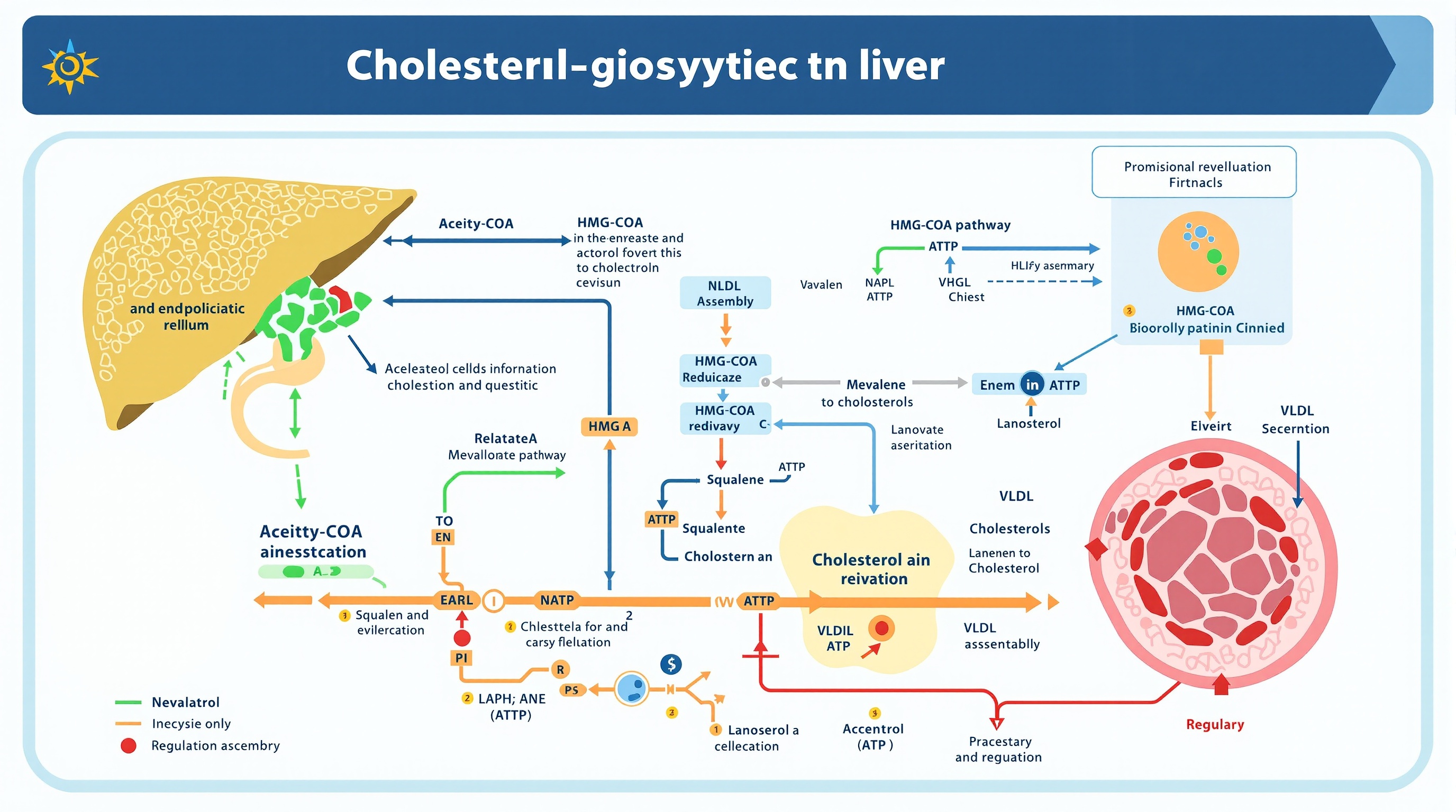 간에서 콜레스테롤이 합성되는 과정