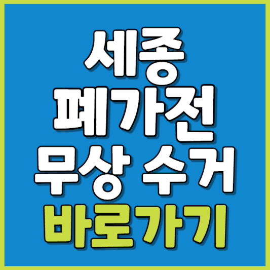 세종시 폐가전 제품 무상수거