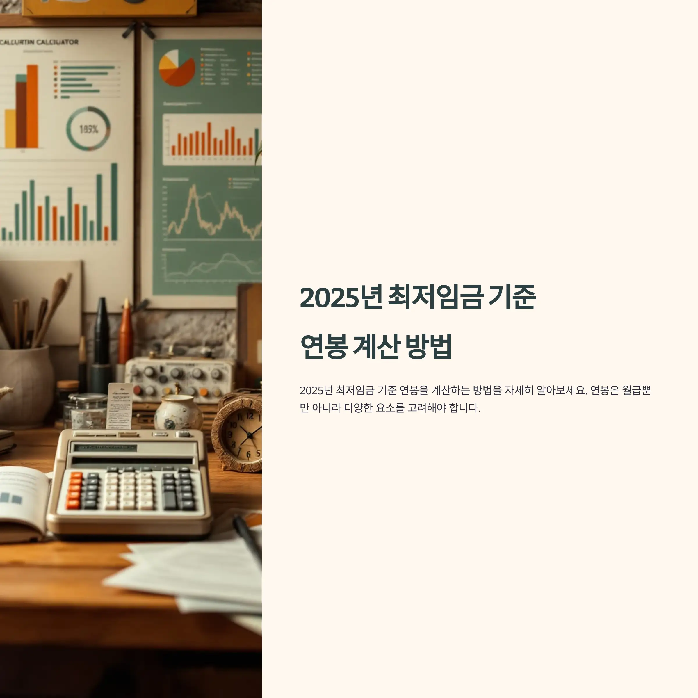 2025년 최저임금 기준 연봉 계산 방법