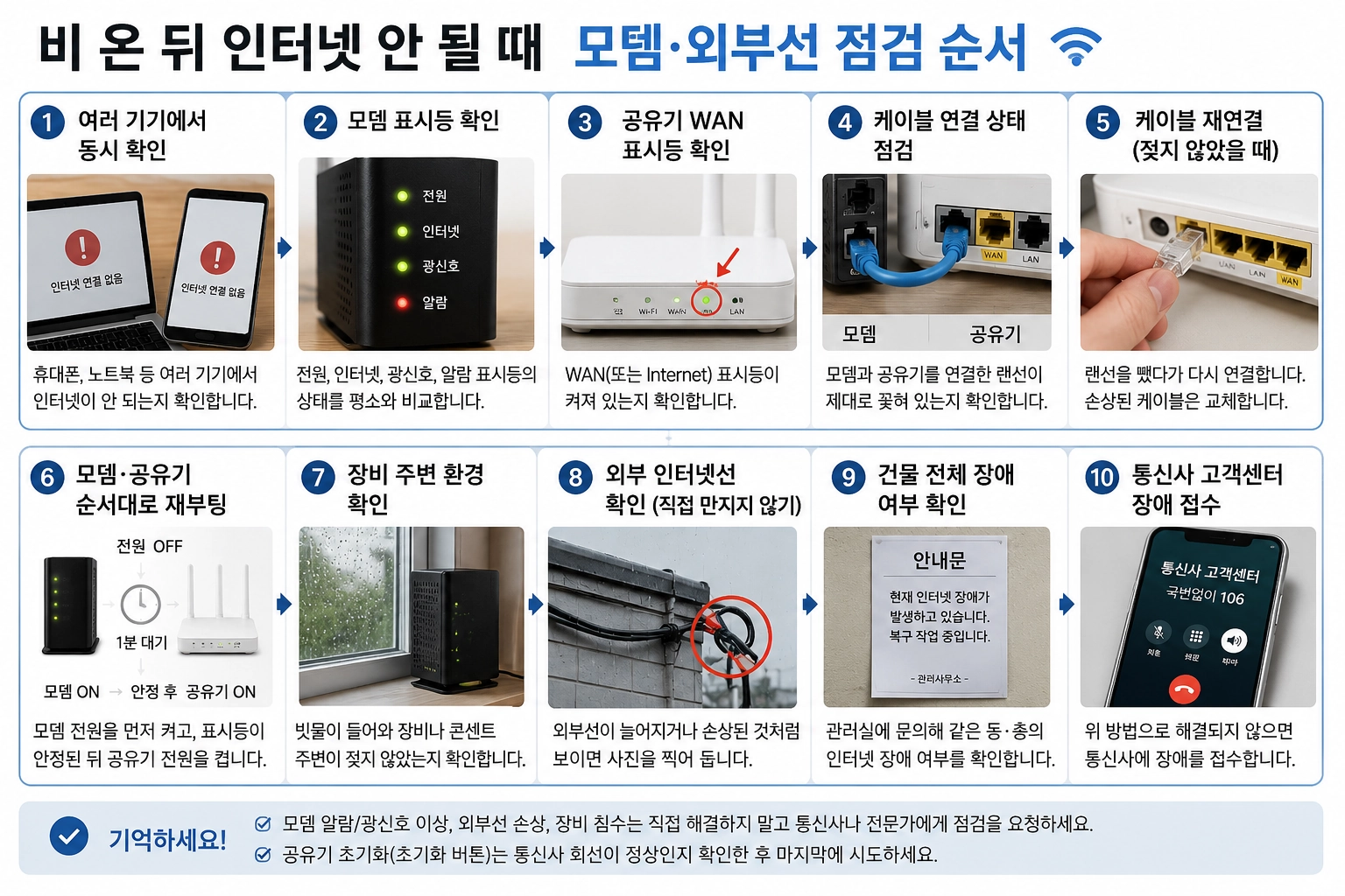 장마철 인터넷 점검 순서
