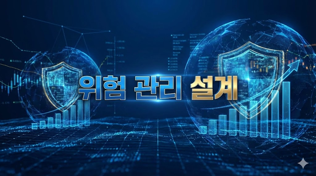 데이터 기반의 위험 관리 설계를 상징하는 전문적인 비즈니스 디자인