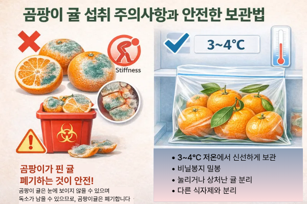 곰팡이 귤 섭취 주의사항과 안전한 보관법 관련 이미지