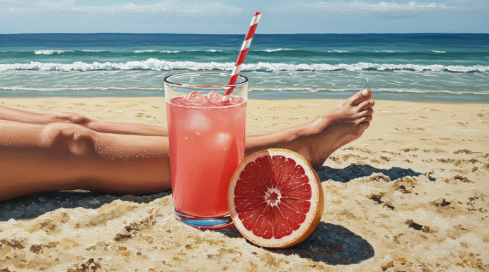 바닷가 모래사장에서의 여유로운 오후