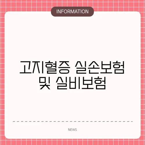 고지혈증 실손보험 및 실비보험