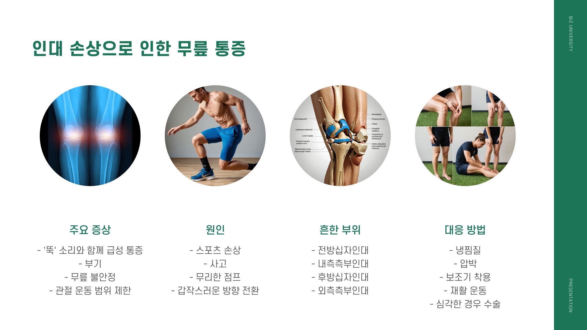 무릎 통증 원인별 대응