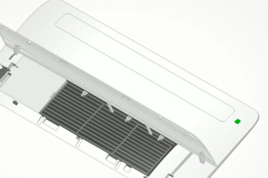 천장형 에어컨 뚜껑 열기