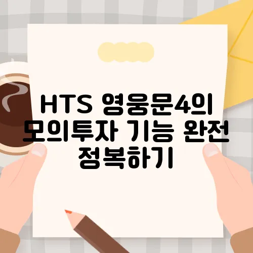 HTS 영웅문4의 모의투자 기능 완전 정복하기