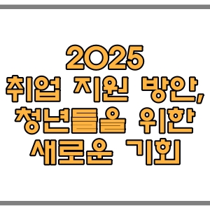 2025 취업 지원 방안, 청년들을 위한 새로운 기회