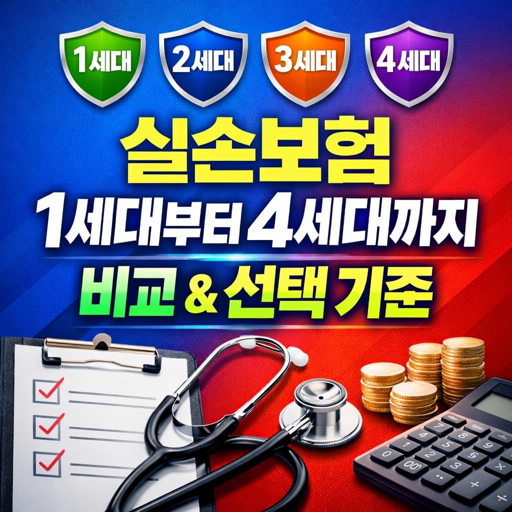 실손보험 1세대부터 4세대까지 비교 선택 기준