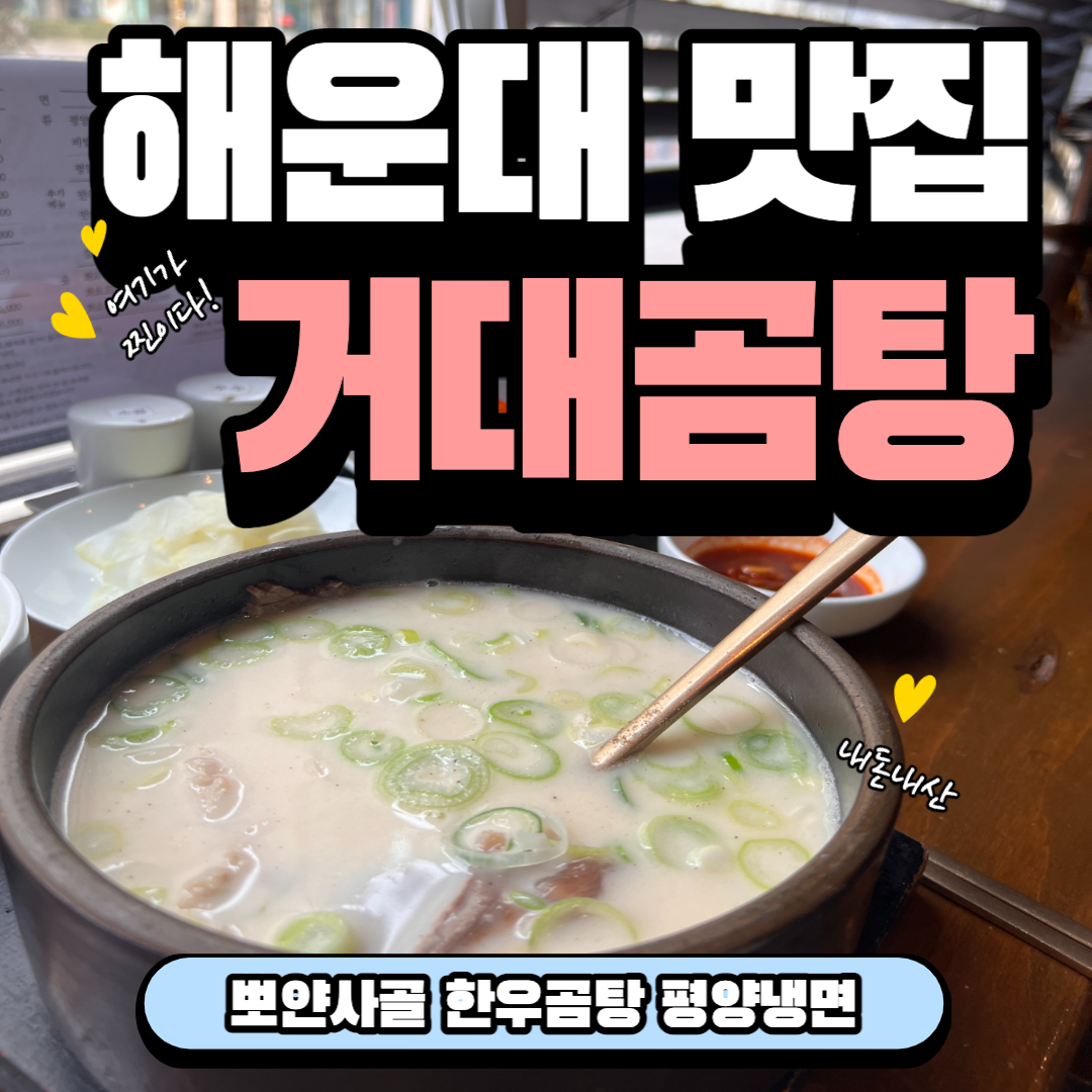 거대곰탕 인생최고 곰탕을 만나다 평양냉면 해운대 맛집 추천 [내돈내산]