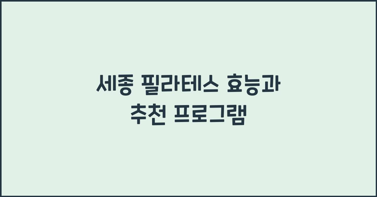 세종 필라테스