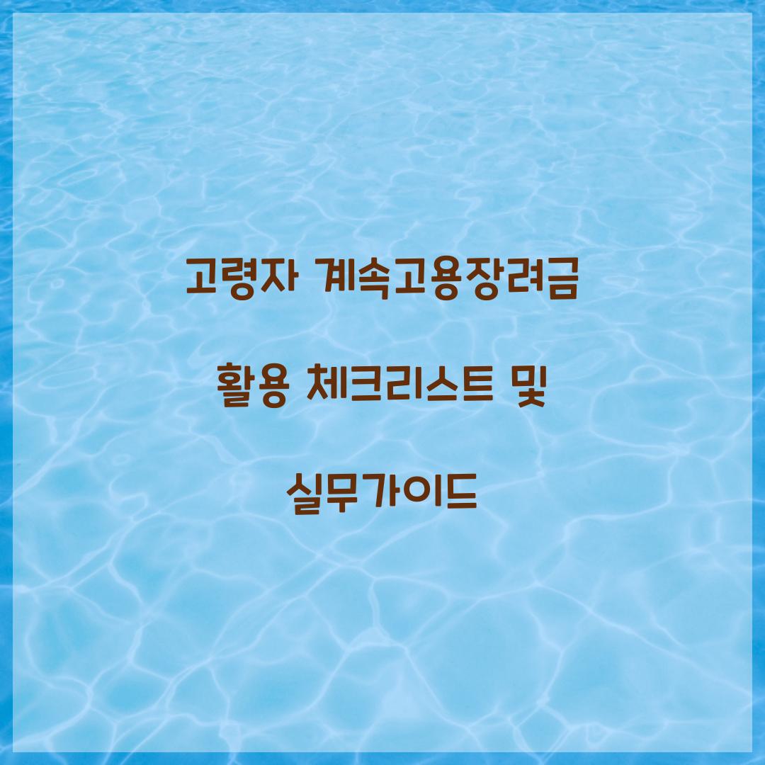 고령자 계속고용장려금
