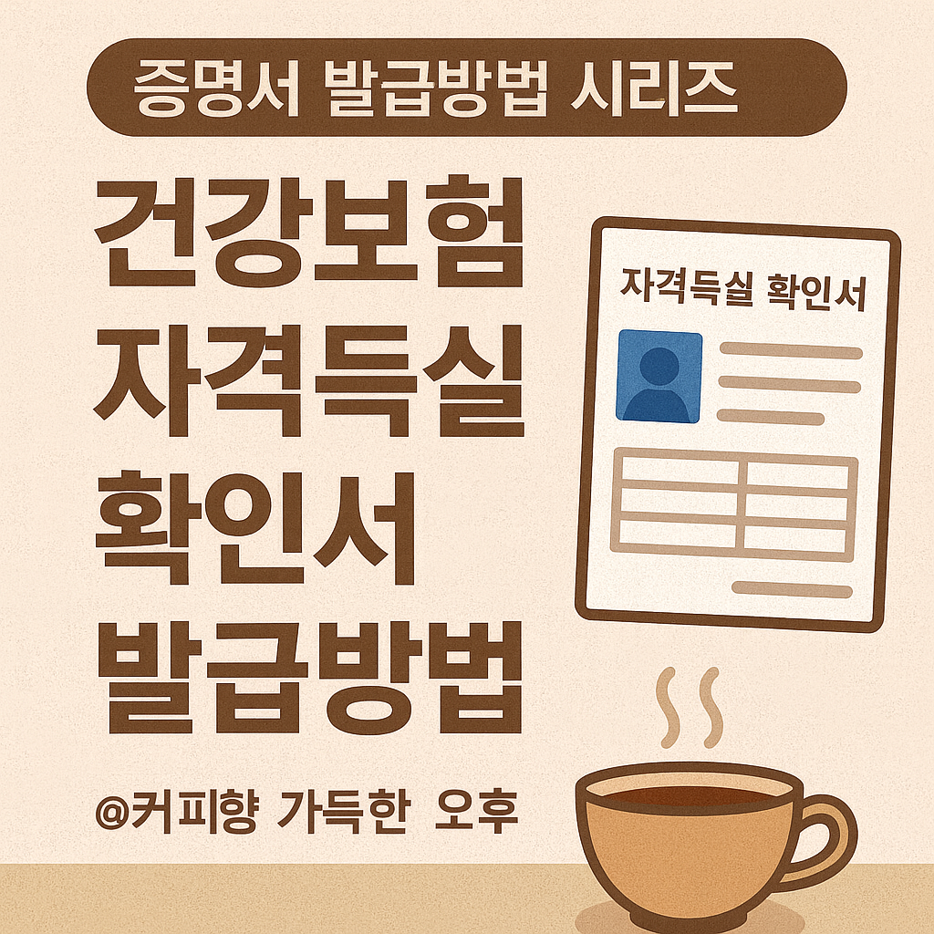 건강보험 자격득실 확인서 발급방법_@커피향 가득한 오후