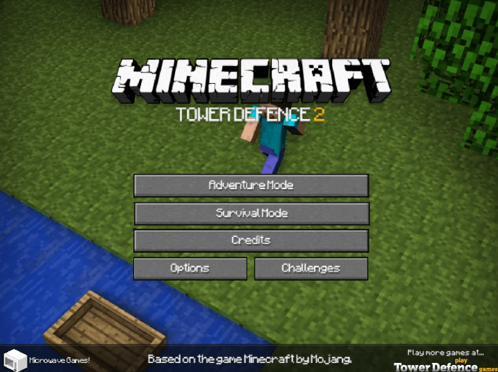 마인크래프트-타워-디펜스2-플래시게임-메인-화면