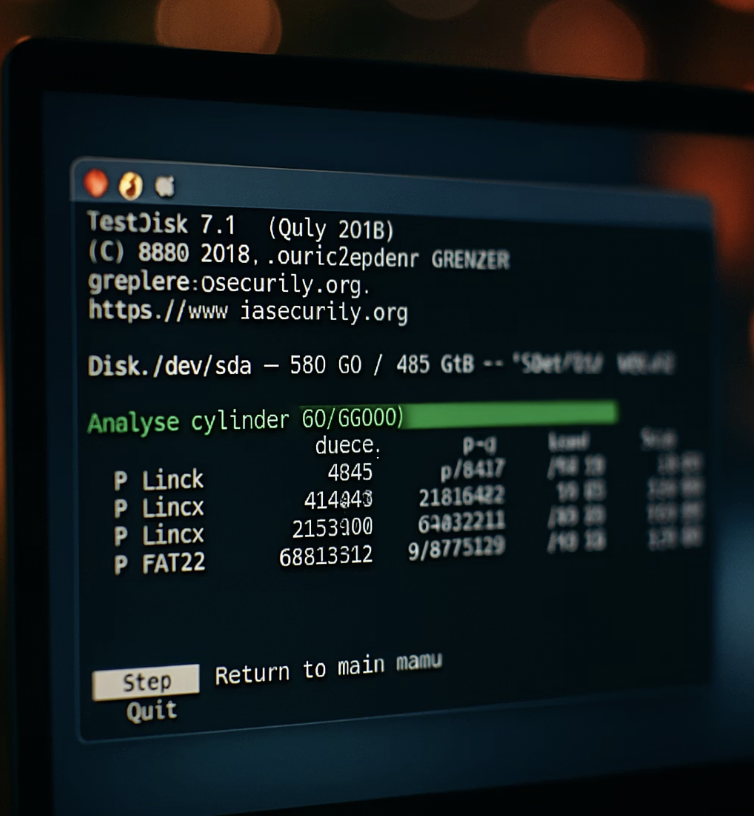 무료 복구의 희망, TestDisk