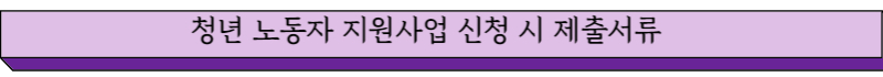 청년 노동자 지원사업 신청 시 필요서류