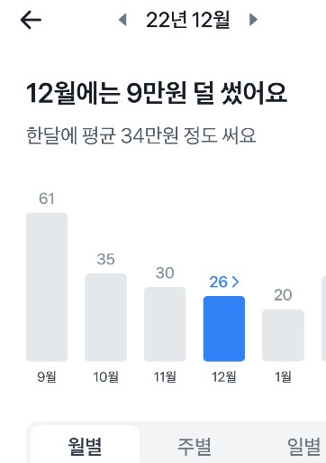 월별 지출 총액 비교 분석