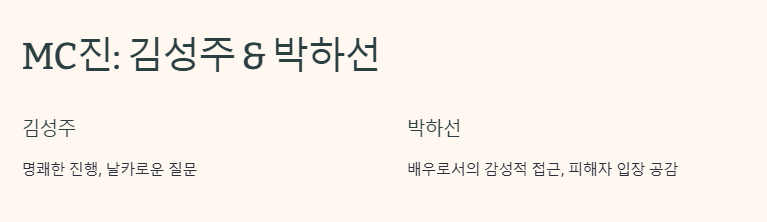 히든아이 출연진