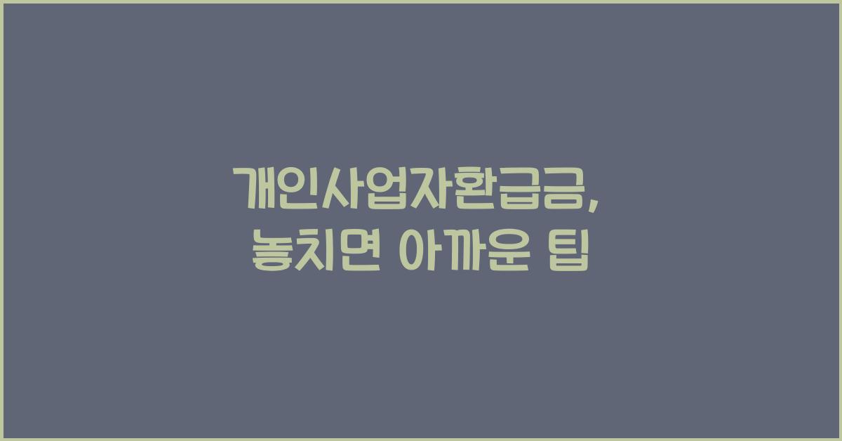 개인사업자환급금