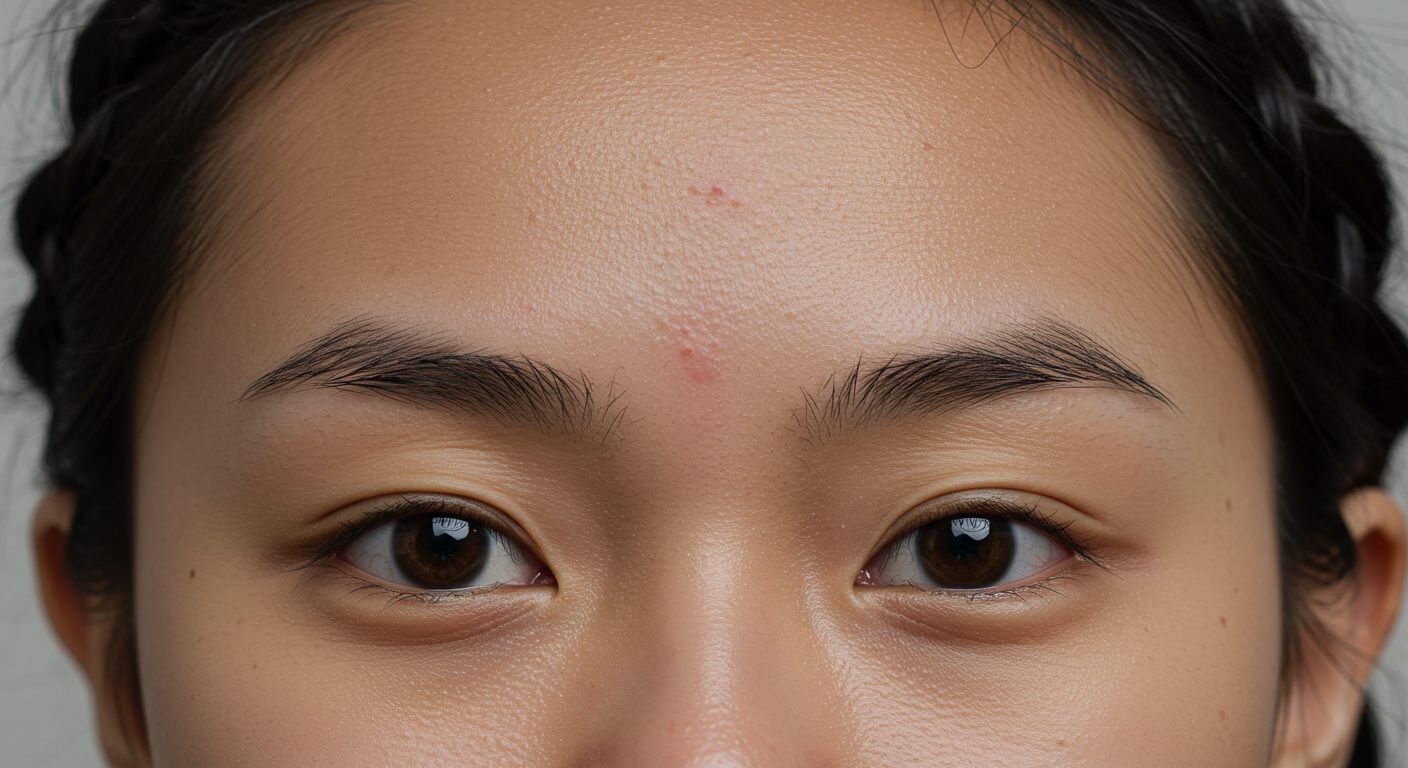 a woman with pimples on her face