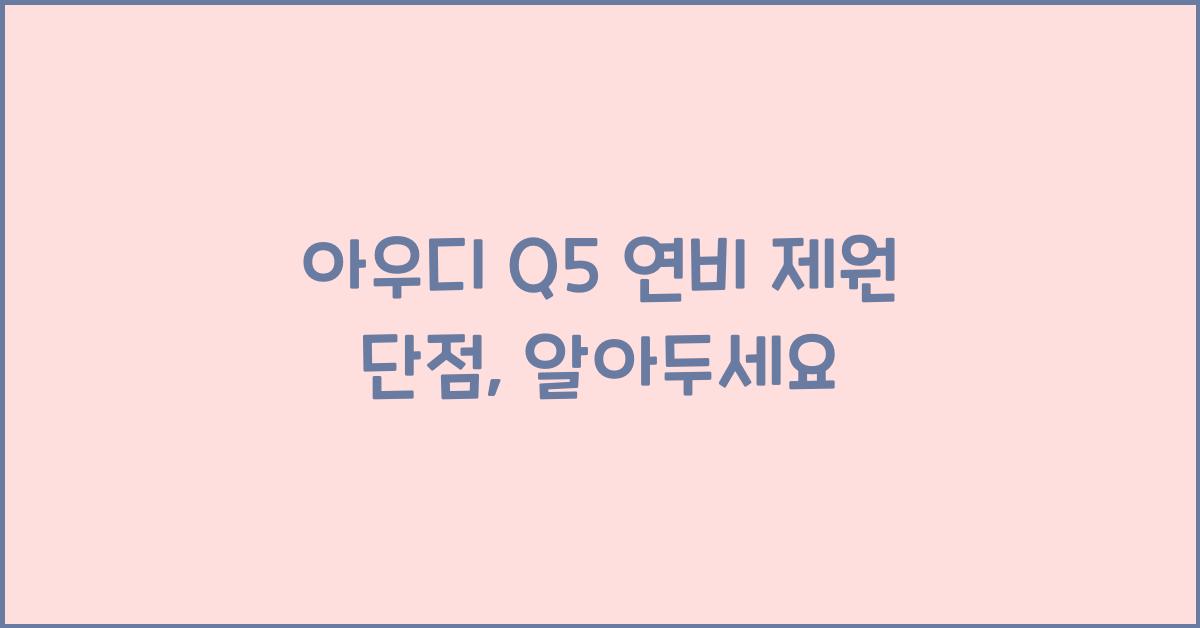 아우디 Q5 연비 제원 단점