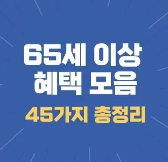 65세이상 노인 혜택 알아보기 완벽 복지 가이드_17