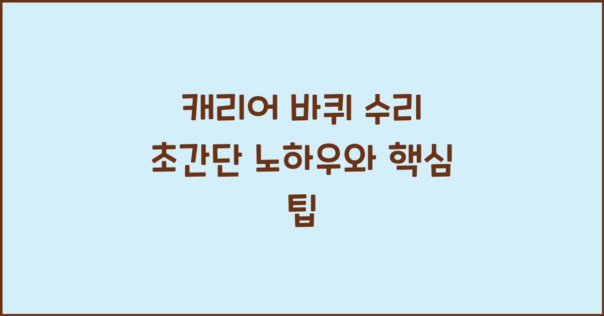 캐리어 바퀴 수리