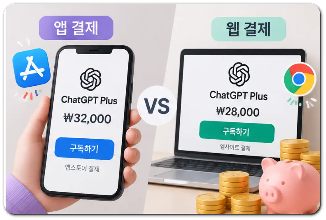 챗GPT-플러스-웹앱-결제비교