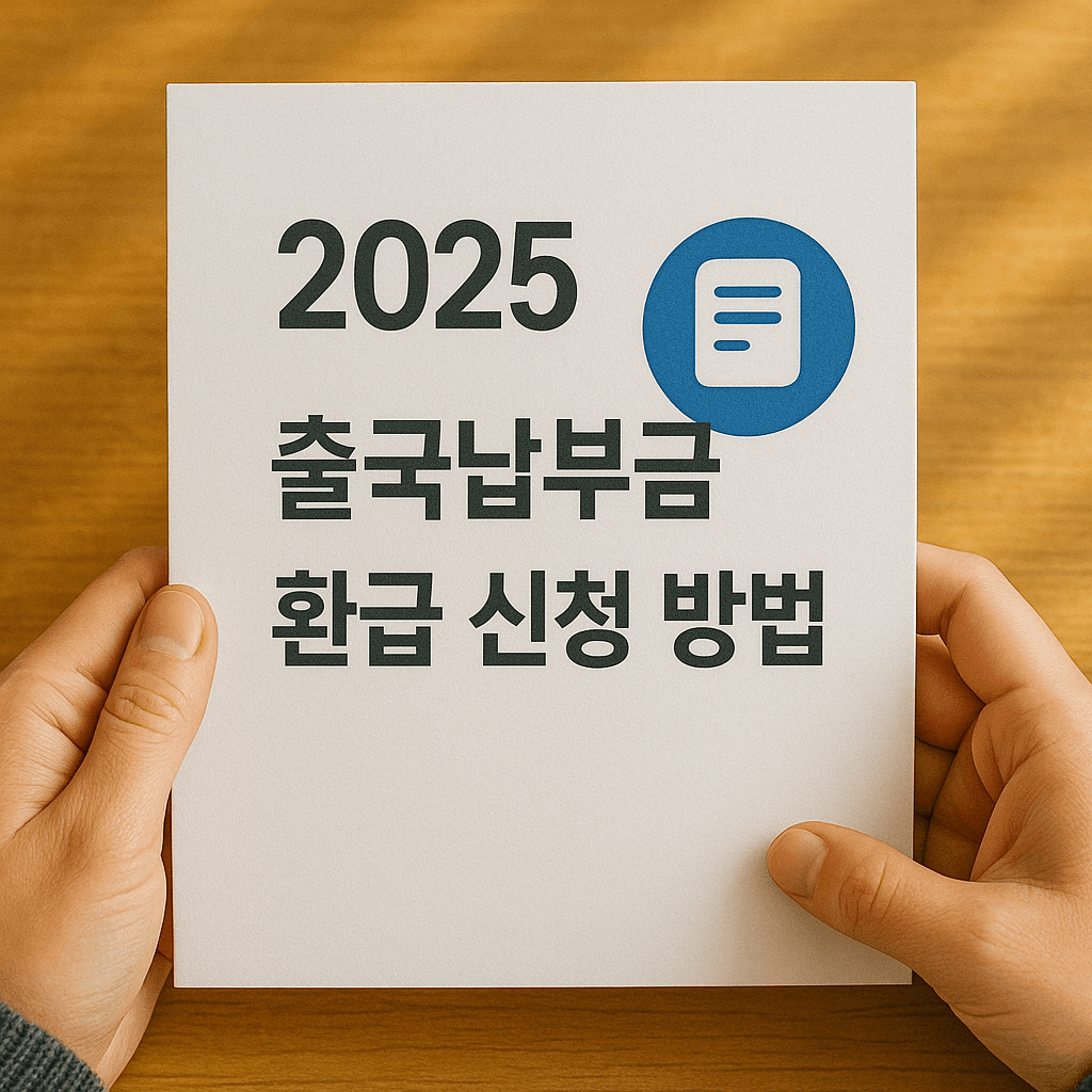 2025 출국납부금 환급 신청 방법