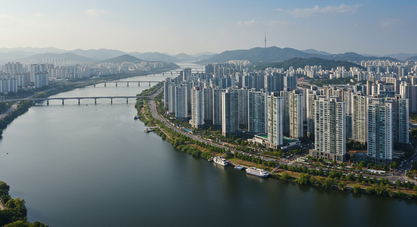 한강변아파트의 전경