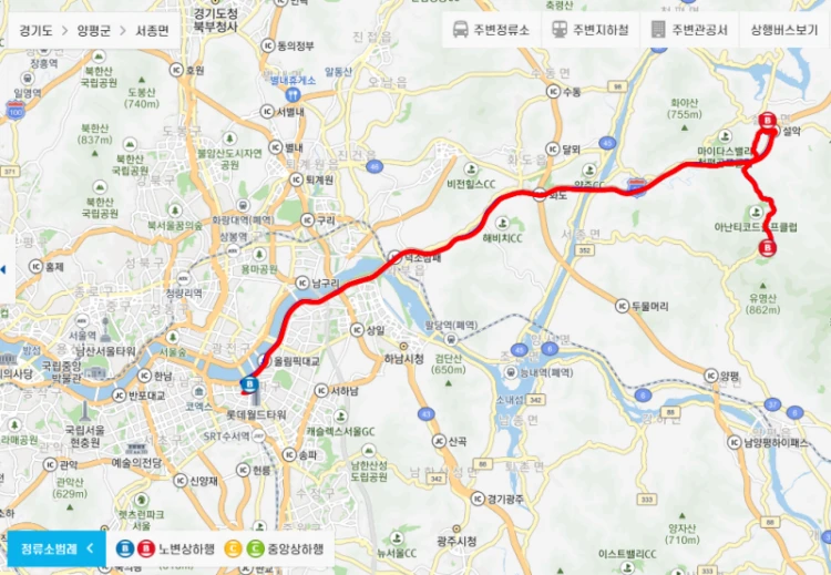 가평-직행좌석버스-7002번-버스-경유지-노선도