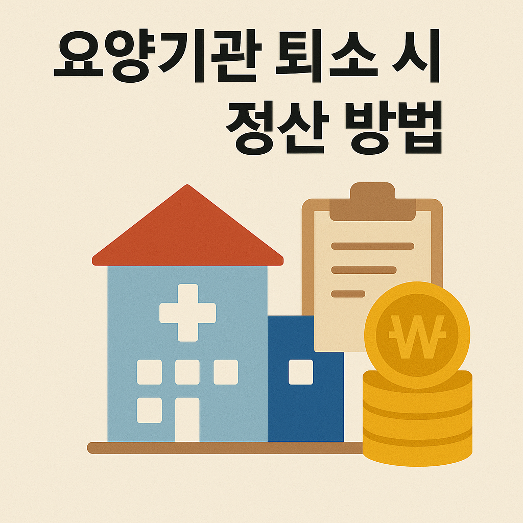 요양기관 퇴소 시 정산 방법 사진