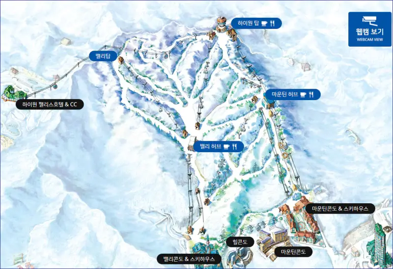 하이원-스키장-슬로프-맵
