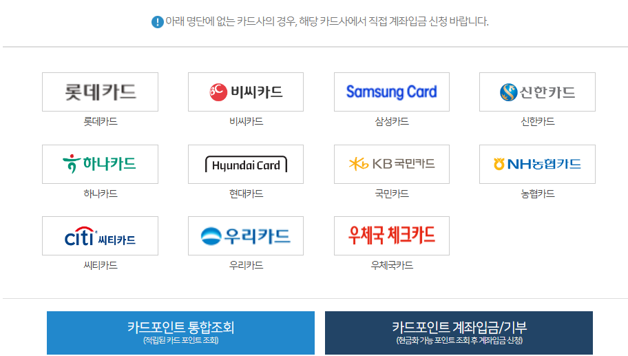 카드포인트 통합조회