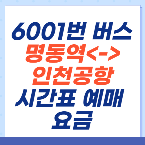 6001번-명동역-인천공항-공항버스-시간표-예매