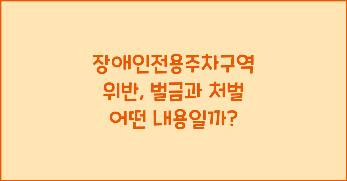 장애인전용주차구역 위반