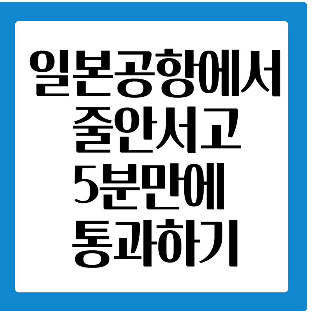 일본공항 빨리 통과하는 법