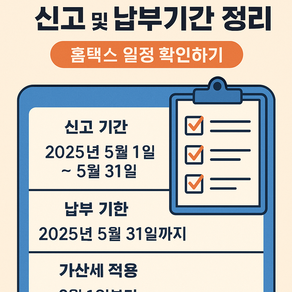 2025 종합소득세 신고 및 납부기간 정리 &ndash; 홈택스 일정 확인하기