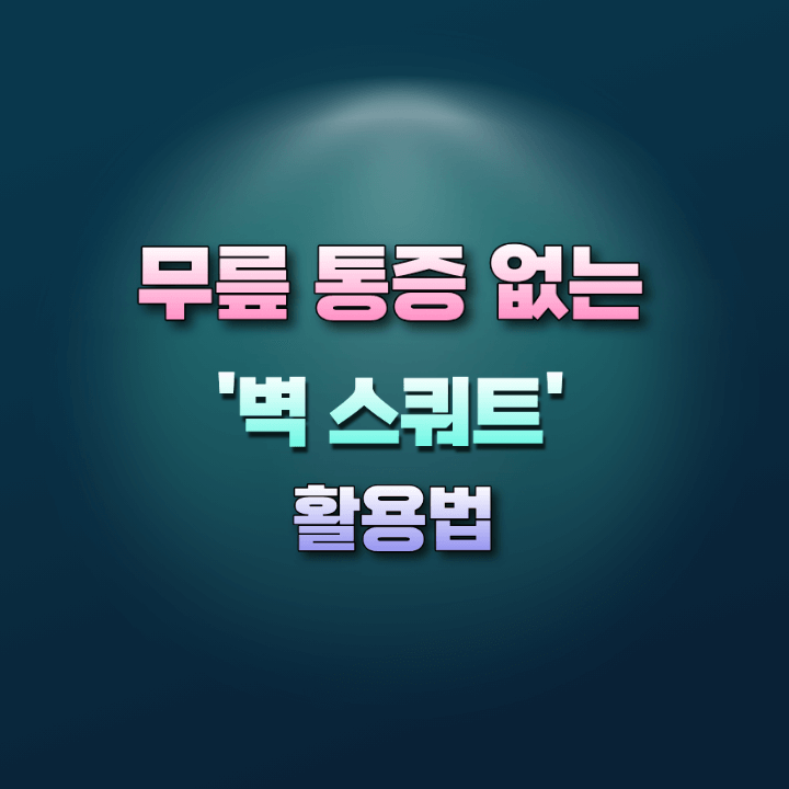 무릎통증없는벽스쿼트