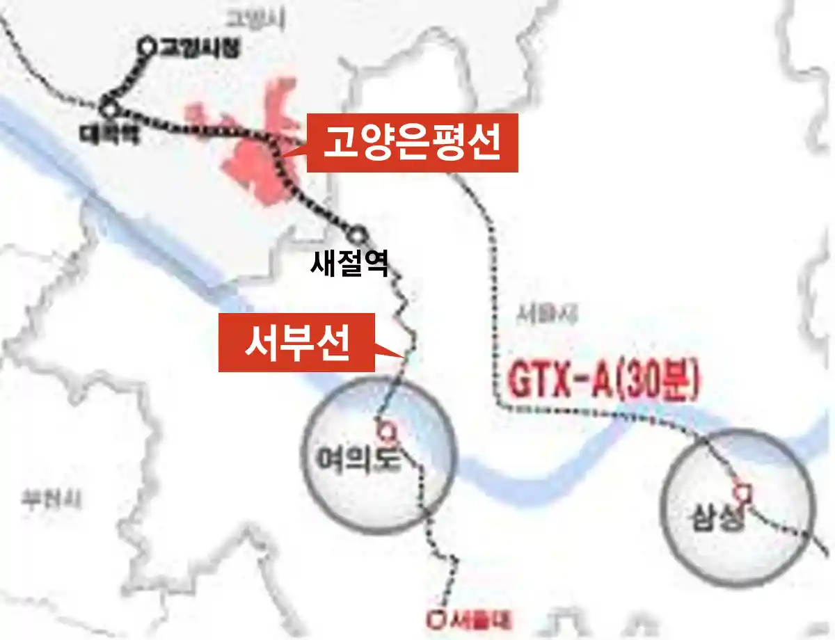 고양은평선-서부선-새절역연결-노선도-지도