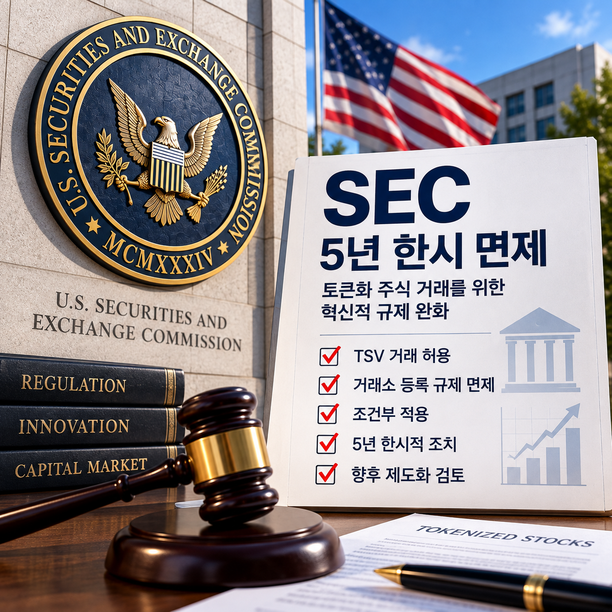 SEC 토큰화 주식 5년 한시 면제 조건