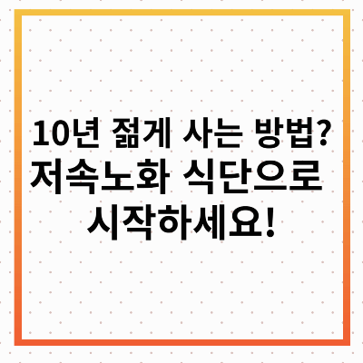 저속노화식단표