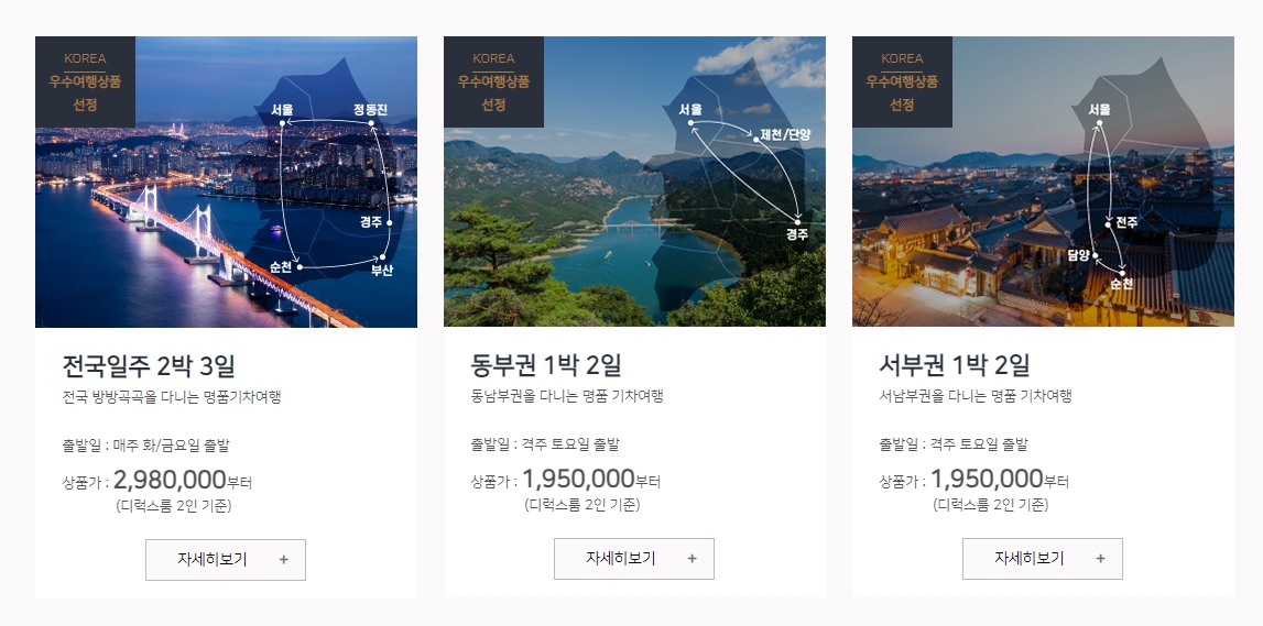 해랑열차 코스별 가격 상세 정보