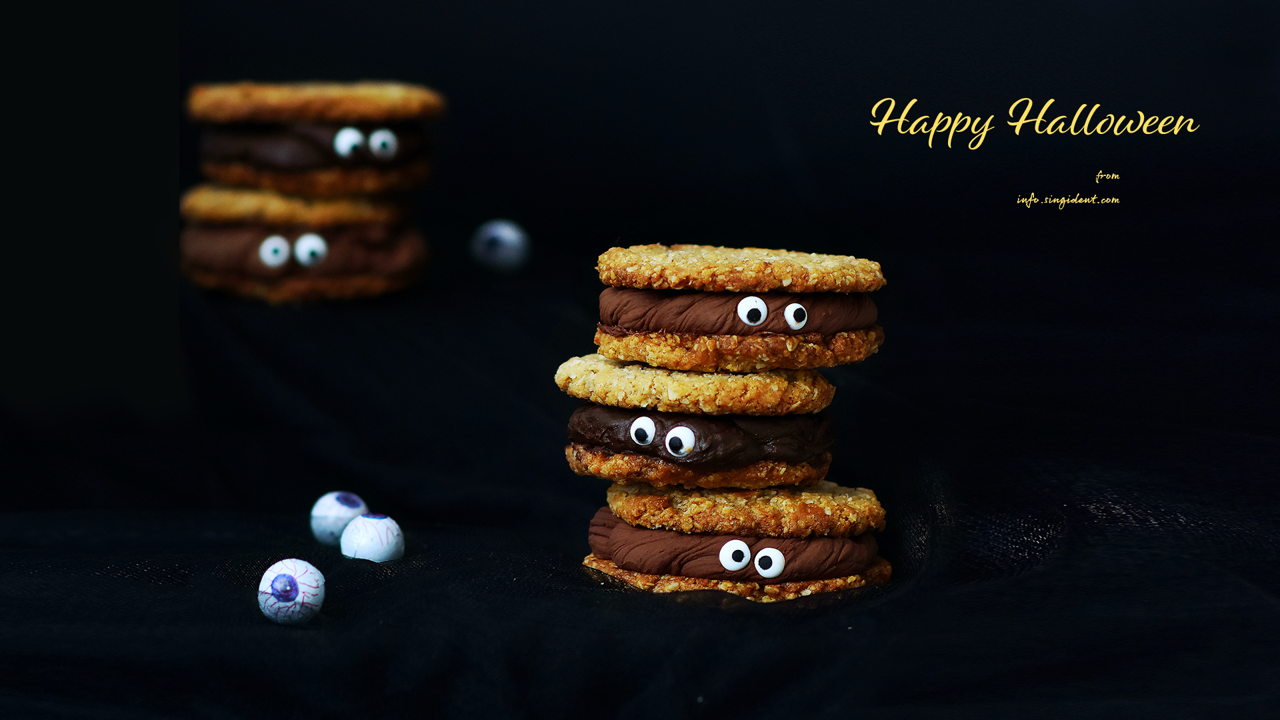 08 할로윈 쿠키 다크 C - Happy Halloween 할로윈배경화면
