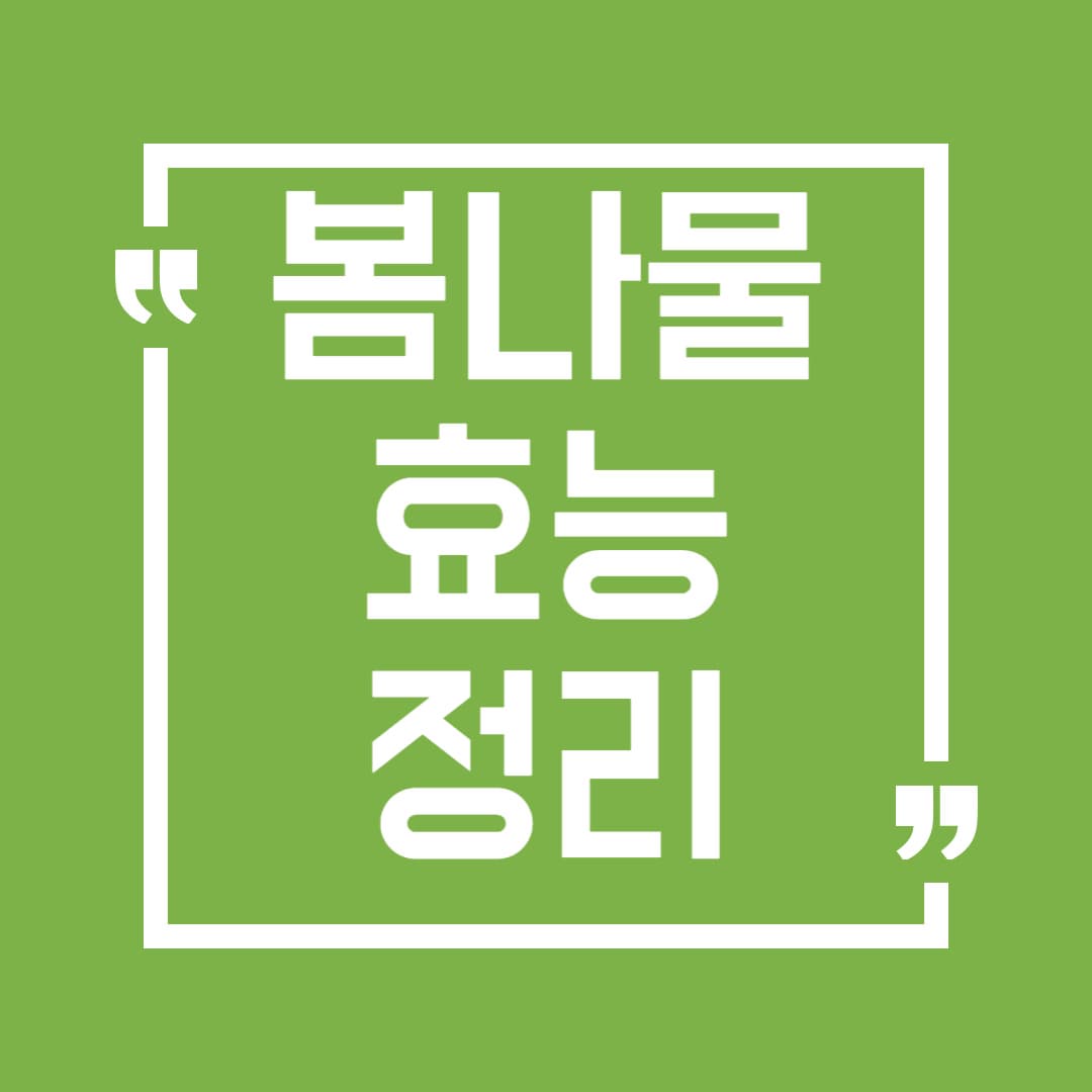 봄나물 효능 완벽 가이드 봄동, 냉이, 쑥, 두릅, 미나리, 달래, 돌나물 제대로 알기