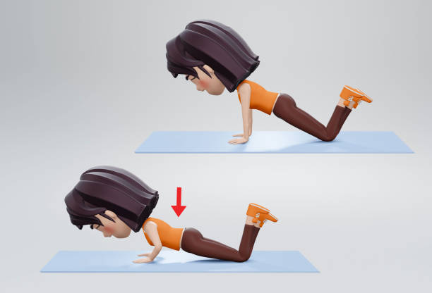 팔굽혀펴기 운동하는 여성